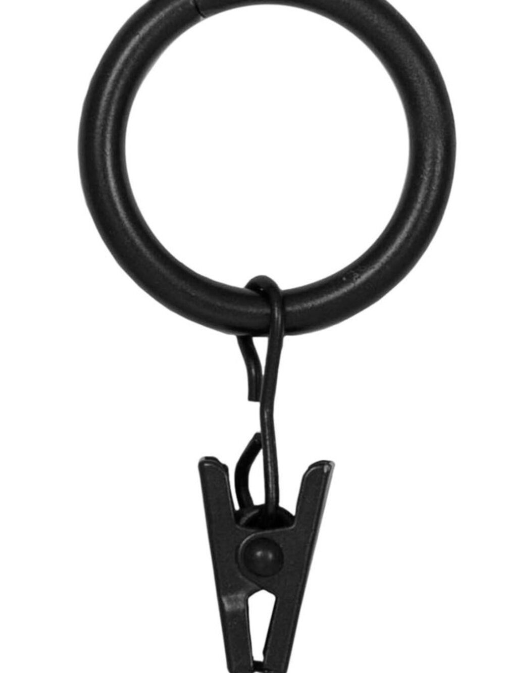 NEW! CAFE CURTAIN CLIP RINGS SET OF 26 in BLACK - FOR 1" DIAMETER DRAPERY ROD